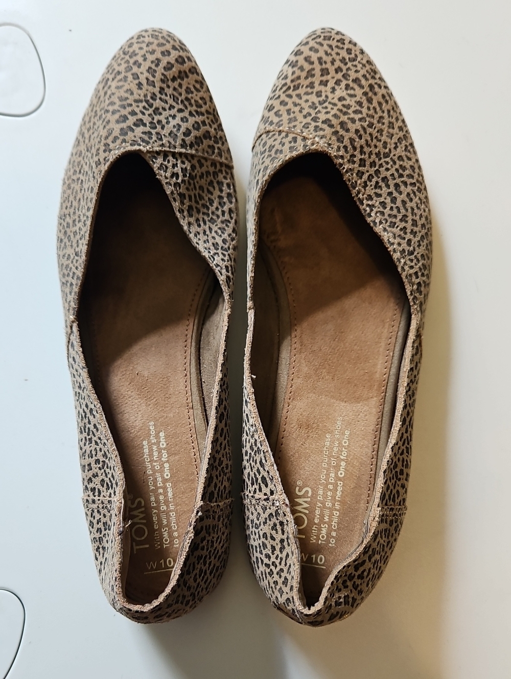 Toms Women's Leopard Print Slip-Ons in Tan and Black